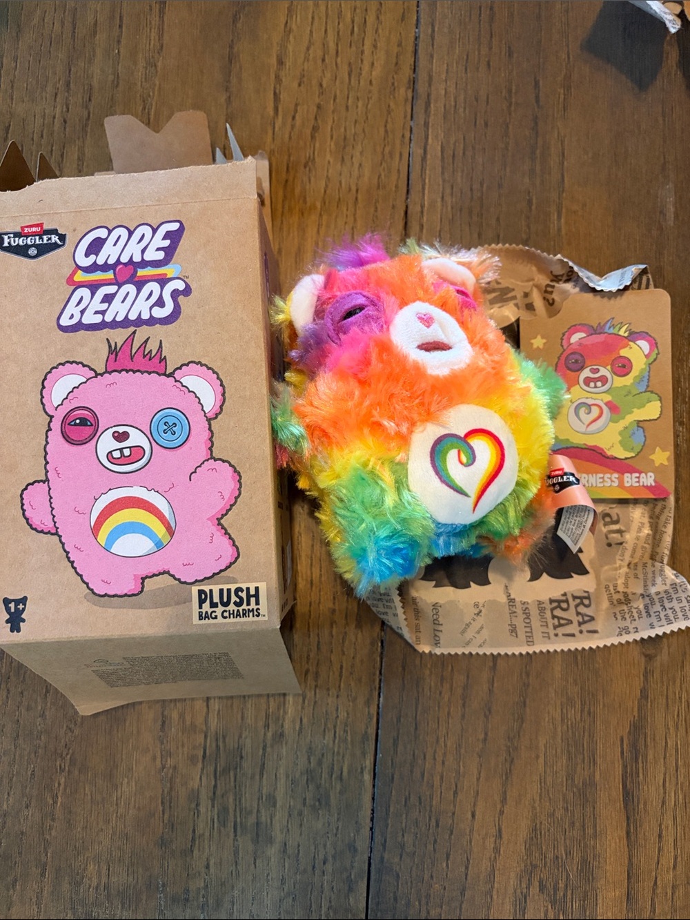 FUGGLER Care Bears Togetherness Bear Plush Bag Charm - Multicolor NWT
